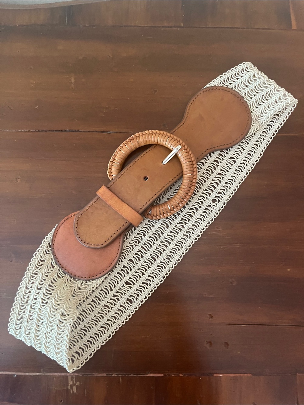 Macrame woven wide belt size M/L